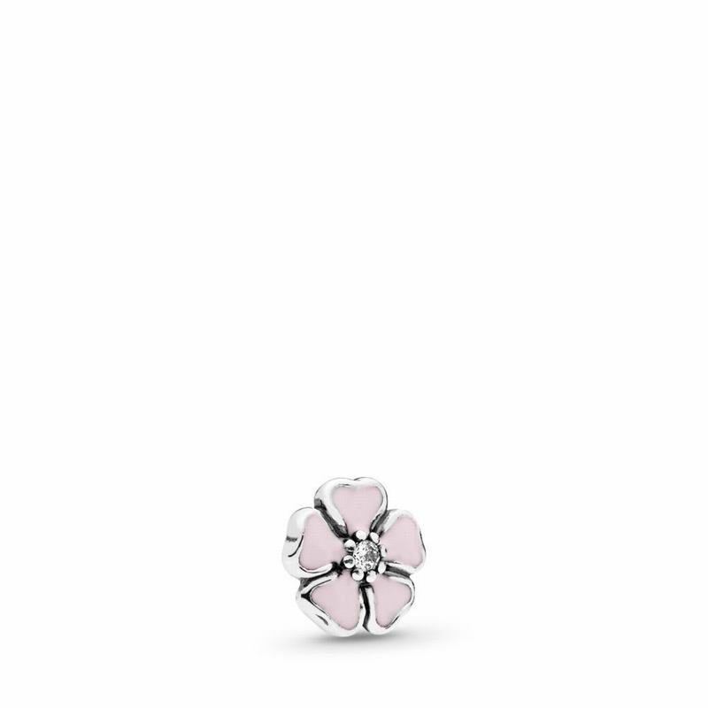 Pandora Cherry Blossom Petite Locket Charm Ireland - Sterling Silver/Enamel/Cubic Zirconia - 785023Q